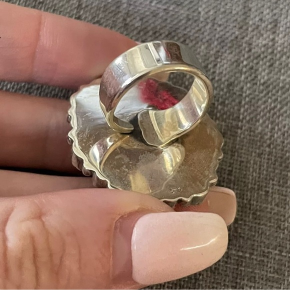 Native American SW Sterling Silver Tigers Eye Champagne Yellow topaz💛Ring .925 - Picture 6 of 7